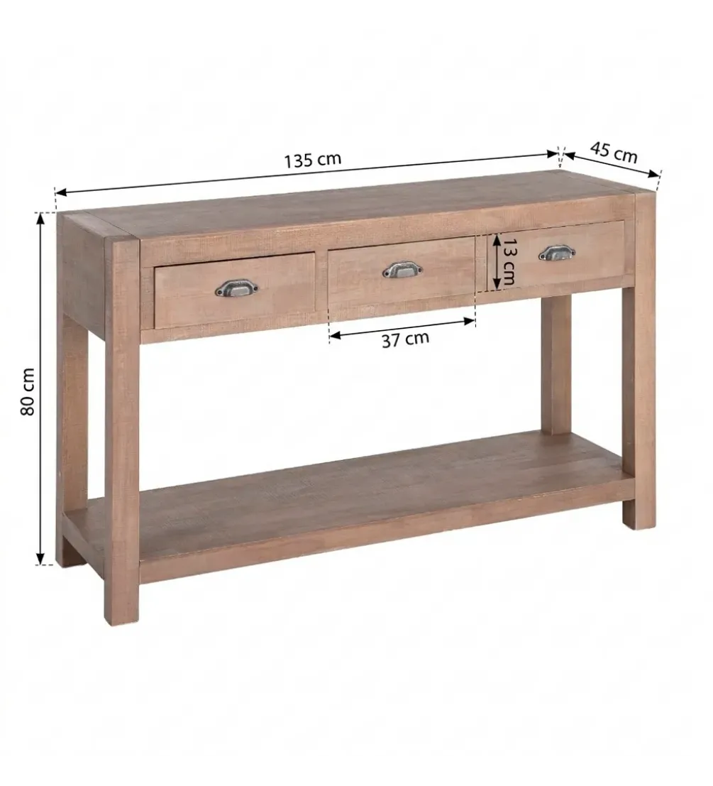 Konsola COTTAGE 135 cm drewno sosny