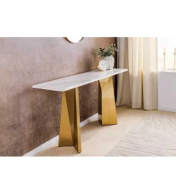 Konsola EXTRAVAGANCIA 140 cm blat z białego marmuru