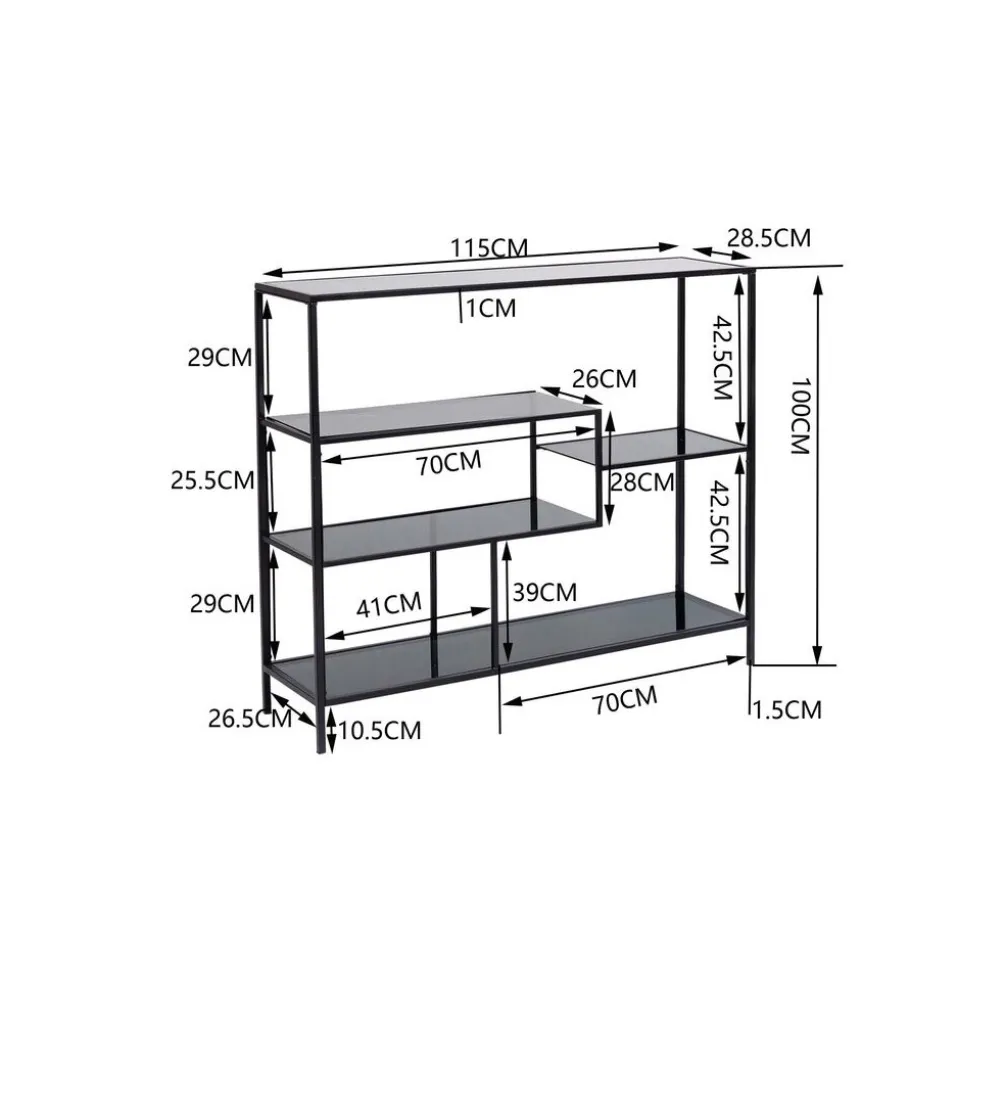 Konsola LOFT 115 x 100 cm czarna