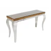 Konsola MODERN BAROCK BARRACUDA 140 cm chromowany szklany blat BEZ blatu tekowego