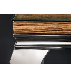 Konsola MODERN BAROCK BARRACUDA 140 cm chromowany szklany blat BEZ blatu tekowego