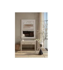 Konsola TRAVERTINO DRAWERS 100 x 77 cm naturalny beżowy