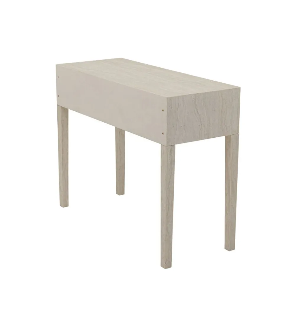 Konsola TRAVERTINO DRAWERS 100 x 77 cm naturalny beżowy