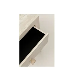 Konsola TRAVERTINO DRAWERS 100 x 77 cm naturalny beżowy