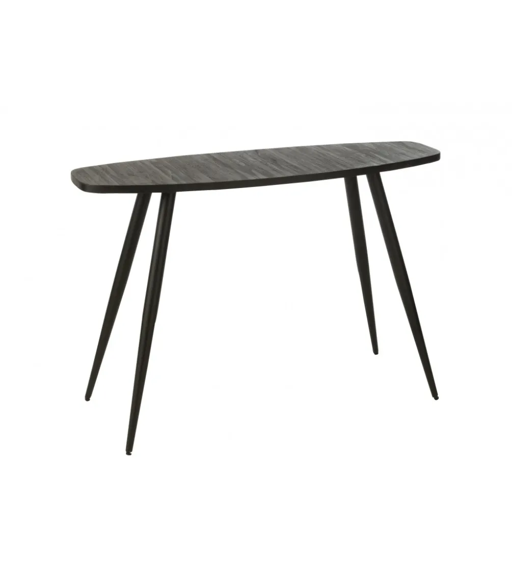 Konsola ZAMBIA 120 cm drewno teak czarna