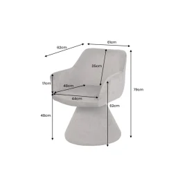 Krzesło AMBIENTO 79 cm obrót 180 stopni szare