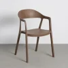 Krzesło BARETO 80 cm brązowe z podłokietnikami nogi v