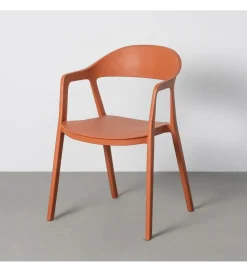 Krzesło BARETO 80 cm pomarańczowe z podłokietnikami nogi v
