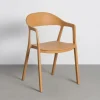 Krzesło BARETO 80 cm żółte z podłokietnikami nogi v