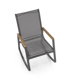 Krzesło bujane ZLATAN 97 cm popielate