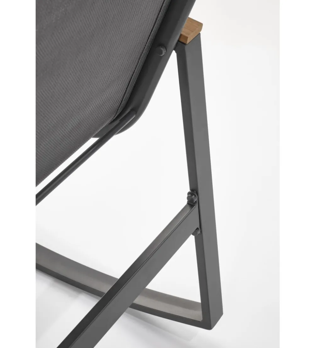 Krzesło bujane ZLATAN 97 cm popielate