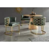 Krzesło ELEGANCE welwet zielony złote nogi