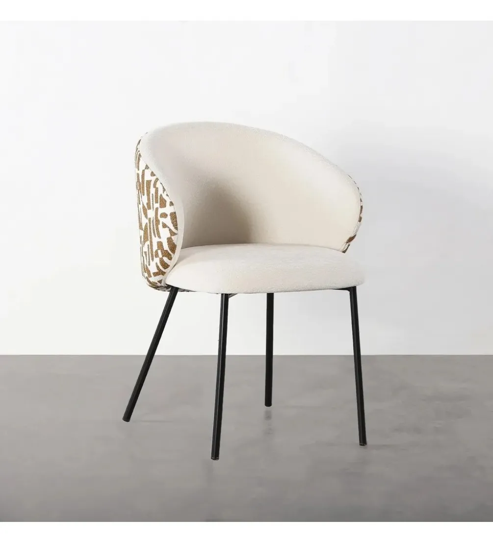Krzesło ESTAMPADO 74 cm biała ochra