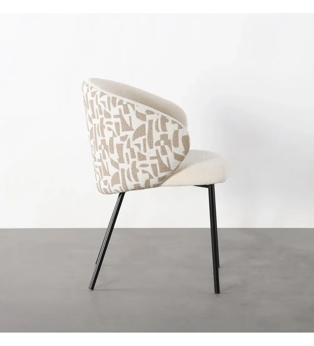 Krzesło ESTAMPADO 74 cm biało beżowe