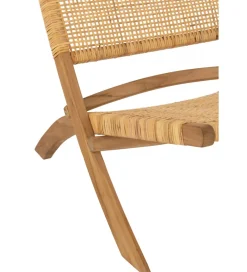 Krzesło FOLDE 78 cm drewno teak rattan