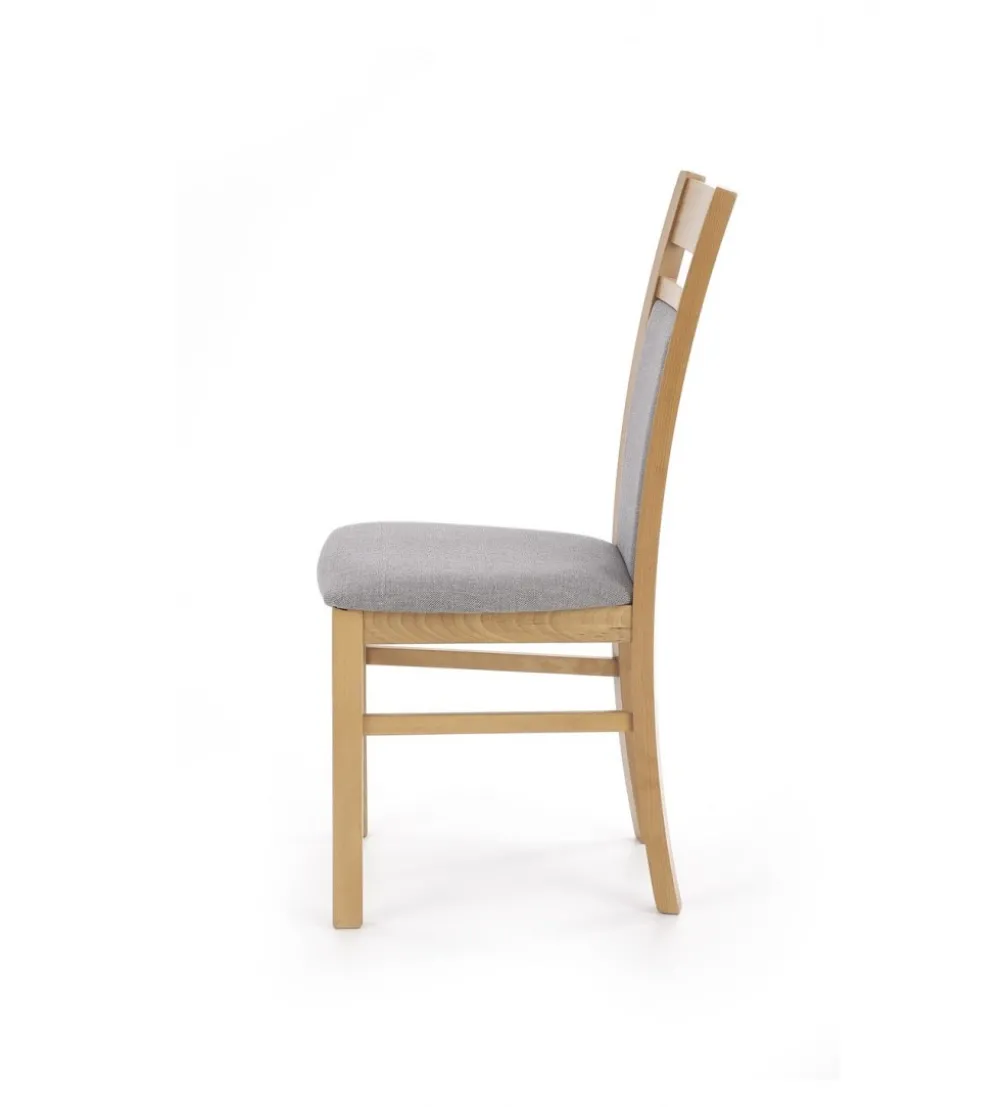 Krzesło GERARD II w kolorze dąb miodowy z szarym siedziskiem