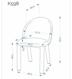 Krzesło K598 83 cm brązowe