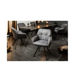 Krzesło Lounger obrotowe 180 stopni szare