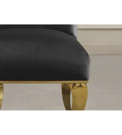 Krzesło MODERN BAROCK welwet czarny złote nogi