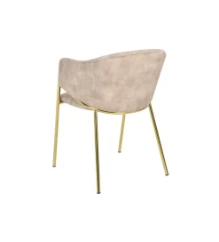 Krzesło NOBLESSE welwet beige złote nogi