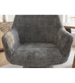 Krzesło obrotowe AMBIENTO 79 cm 180 stopni chenille szare