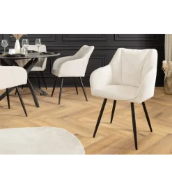 Krzesło obrotowe AVIGNON chenille beige czarne nogi