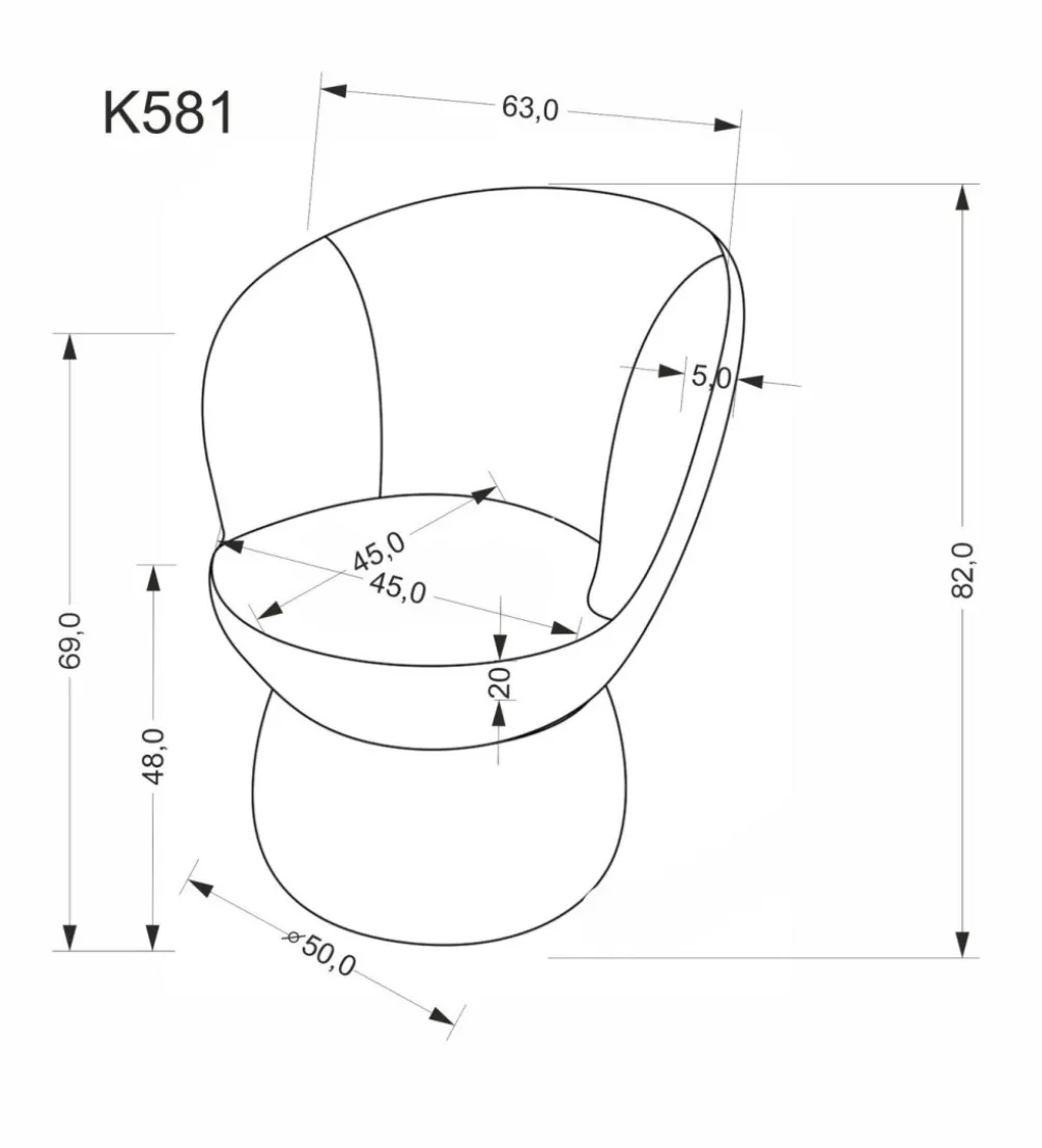Krzesło obrotowe K581 82 cm beżowe