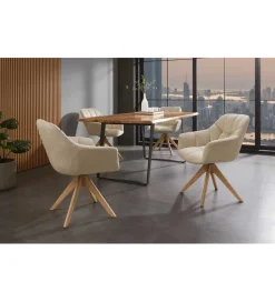 Krzesło obrotowe PAPILLON 83 cm 180 stopni beżowe