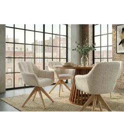Krzesło obrotowe PAPILLON 83 cm 180 stopni chenille champagne beige