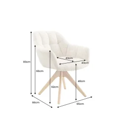 Krzesło obrotowe PAPILLON 83 cm 180 stopni chenille champagne beige
