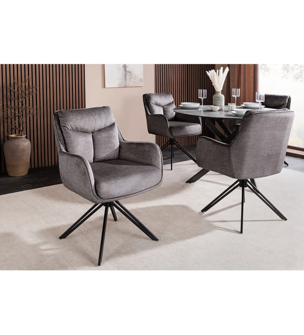 Krzesło obrotowe PROMETHEUS 88 cm 180 stopni welwet grafitowe