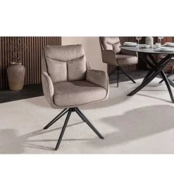 Krzesło obrotowe PROMETHEUS 88 cm 180 stopni welwet taupe