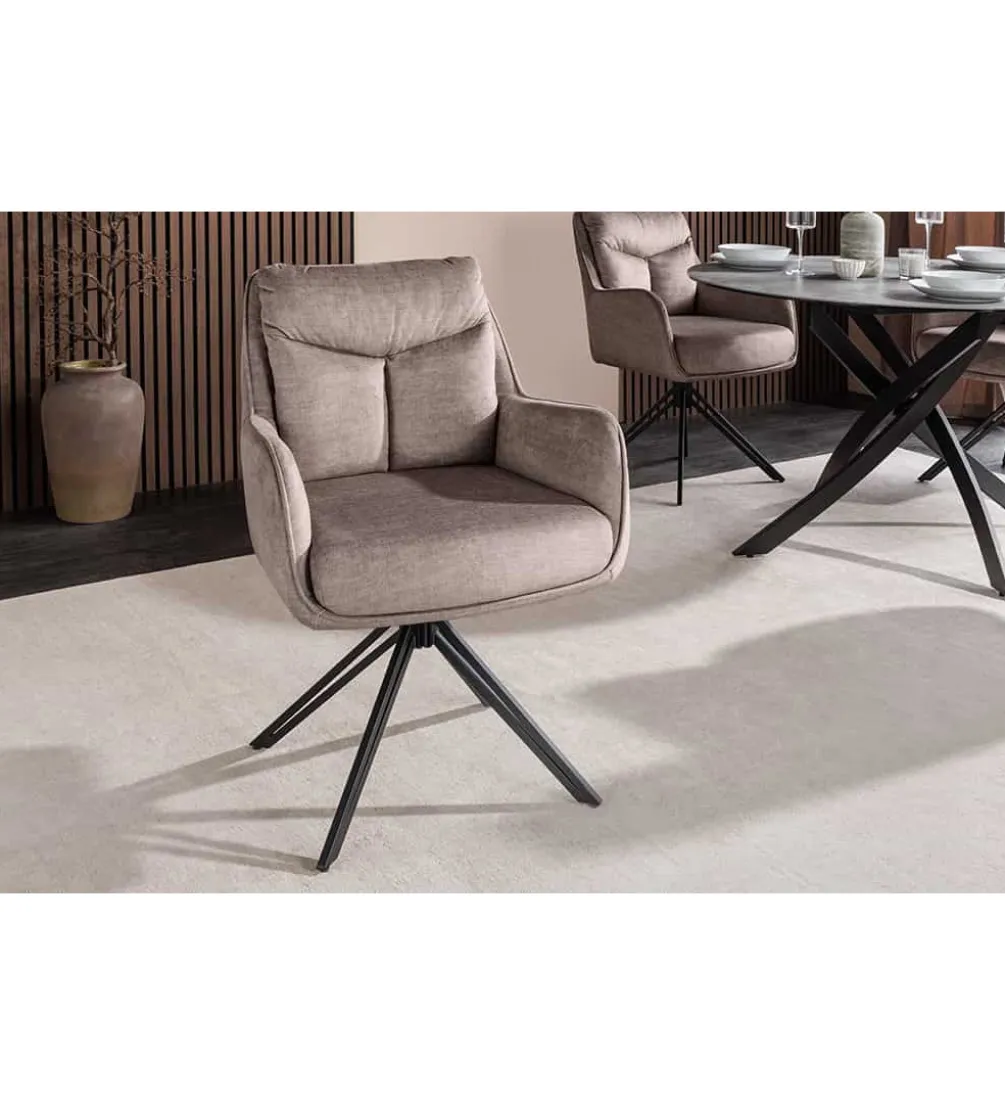 Krzesło obrotowe PROMETHEUS 88 cm 180 stopni welwet taupe