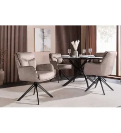 Krzesło obrotowe PROMETHEUS 88 cm 180 stopni welwet taupe