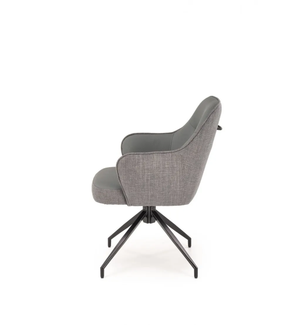 Krzesło obrotowe siedzisko 180 stopni SONIA szare