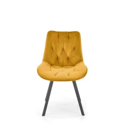 Krzesło obrotowe siedzisko 360 stopni GRAZA musztardowe