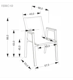 Krzesło ogrodowe FIERRO 88 cm czarny brązowy