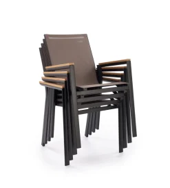 Krzesło ogrodowe FIERRO 88 cm czarny brązowy