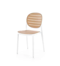 Krzesło ogrodowe K529 83 cm białe naturalne