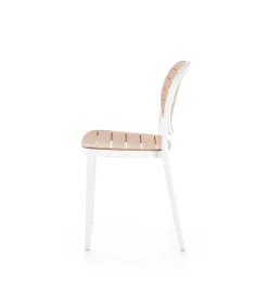 Krzesło ogrodowe K529 83 cm białe naturalne