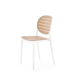 Krzesło ogrodowe K529 83 cm białe naturalne