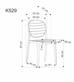 Krzesło ogrodowe K529 83 cm czarne