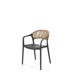 Krzesło ogrodowe K582 78 cm czarny naturalny