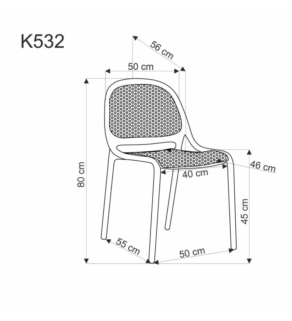 Krzesło ogrodowe K532 80 cm miętowe