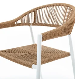 Krzesło ogrodowe NESKA 80 cm białe naturalne