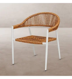 Krzesło ogrodowe NESKA 80 cm białe naturalne