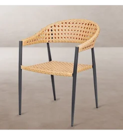Krzesło ogrodowe NIVA 81 cm naturalne czarne