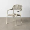 Krzesło OSTAMEER 82 cm plecionka w stylu rattan białe