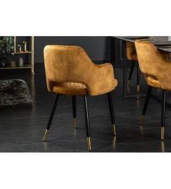 Krzesło PARIS velvet musztardowy