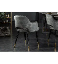 Krzesło Paris Velvet szaro zielone